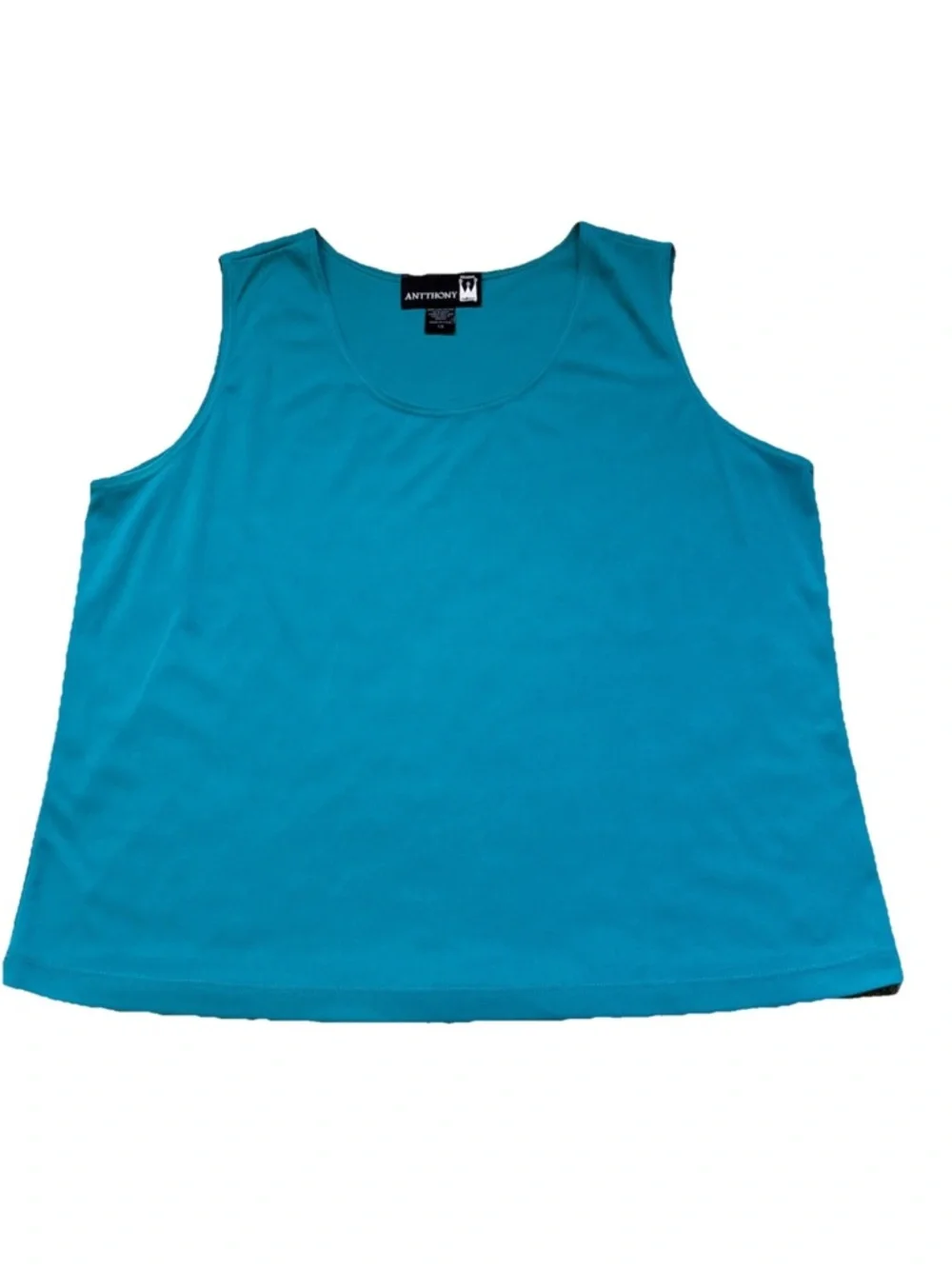 Antthony Original Women’s Size 1X Spring Pullover Turquoise Wide Strap Tank Top - Picture 3 of 10